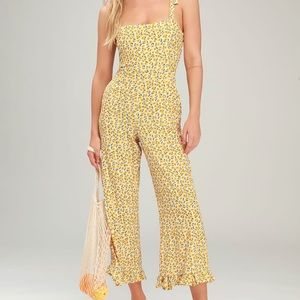 Faithfull Yellow Floral Frankie Jumpsuit